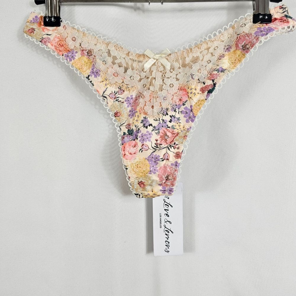 NWT For Love and Lemons Garden Party Thong - Size XS